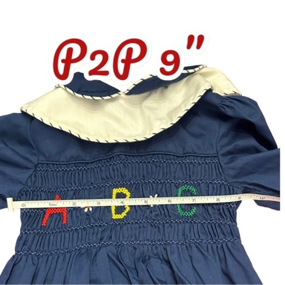 Vintage Polly Flinders Smocked ABC Dress 4T - Picture 4 of 8
